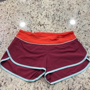 Maroon lululemon shorts